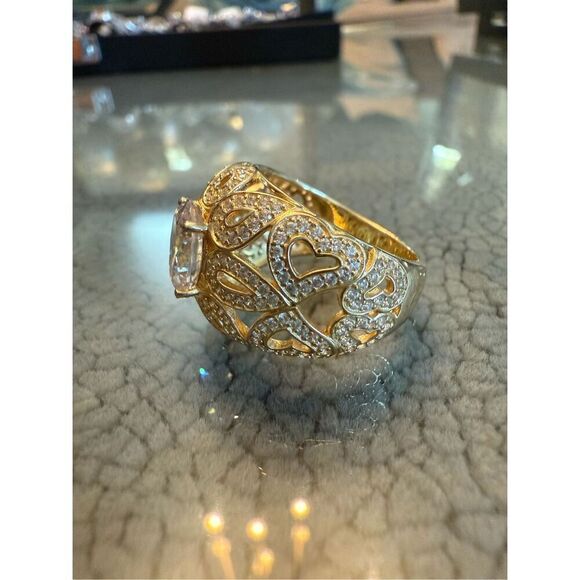 Unique gold band ring sz 8 - Picture 4 of 6